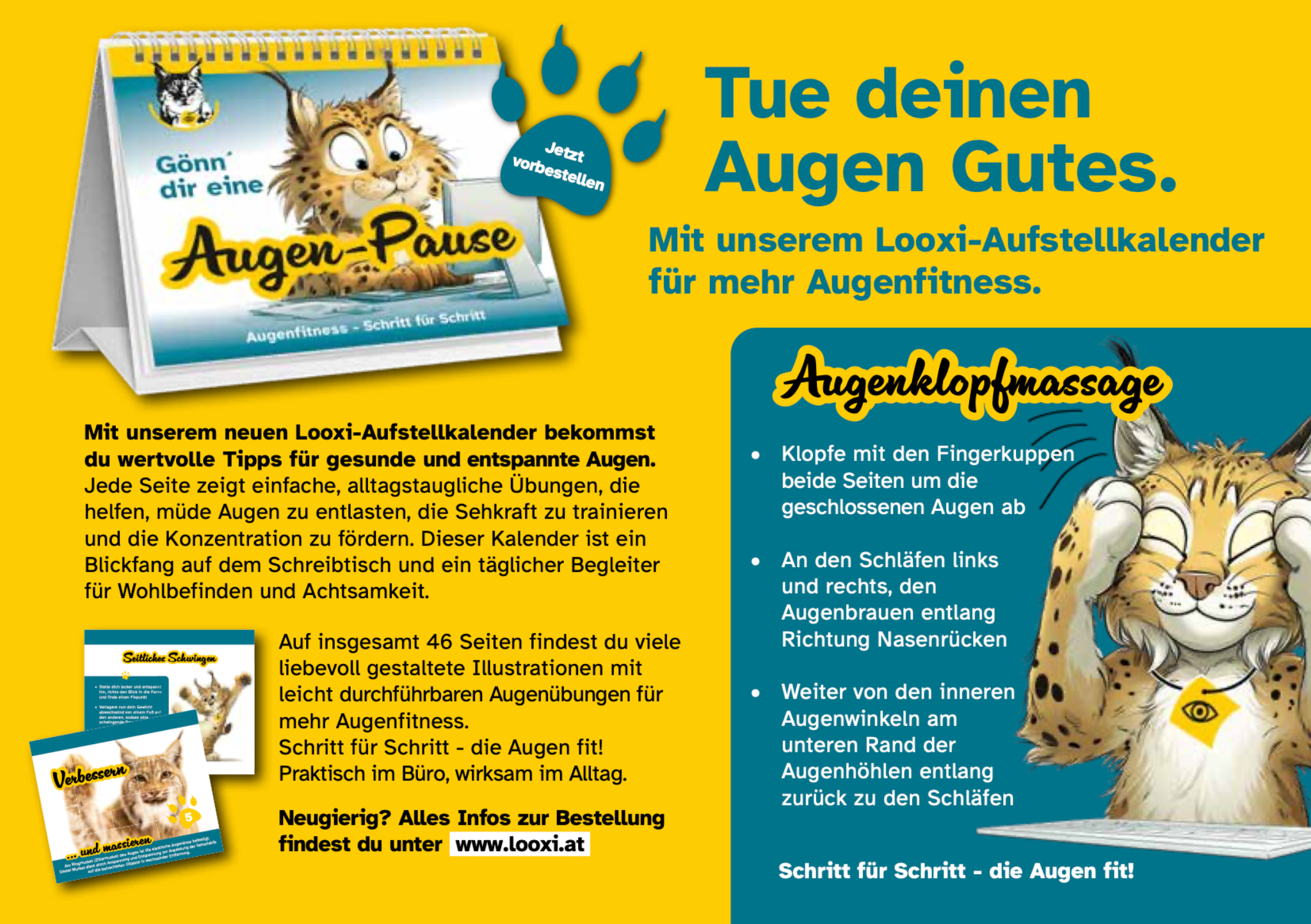 Tue deinen Augen Gutes. Mit unserem Aufstellbuch die Augen fit halten. 